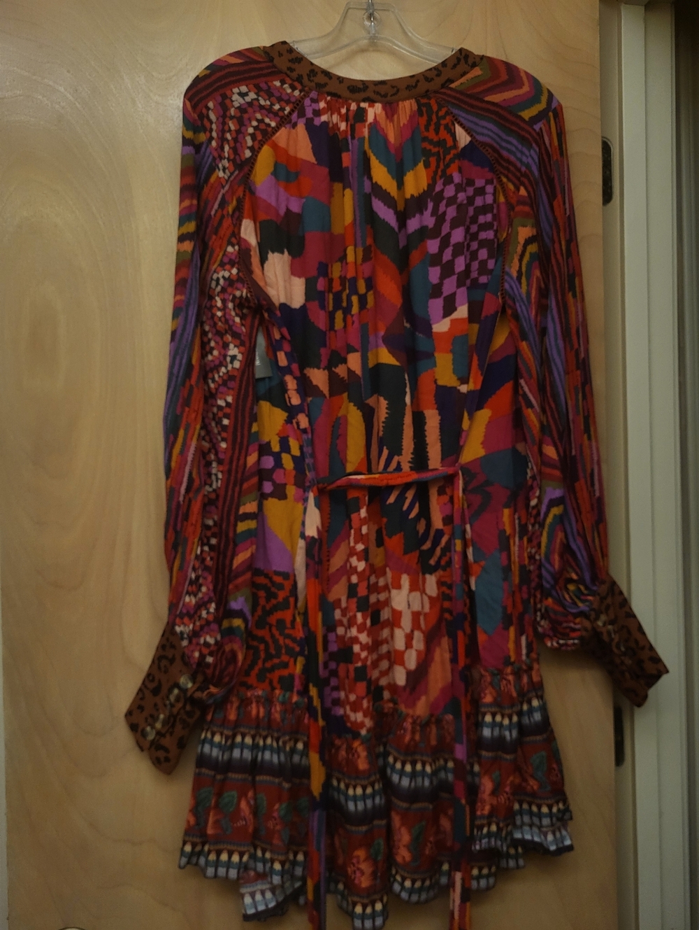 Farm Rio Mixed Abstract Patches Pattern Midi Dress Sz S - Picture 4 of 11